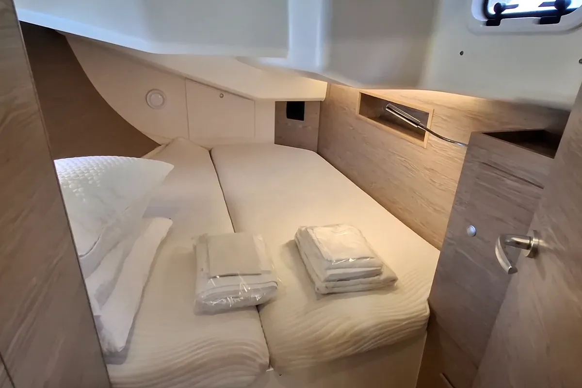 Cabin on Foxtrot, a Hanse 458 sailboat at Athens, Greece