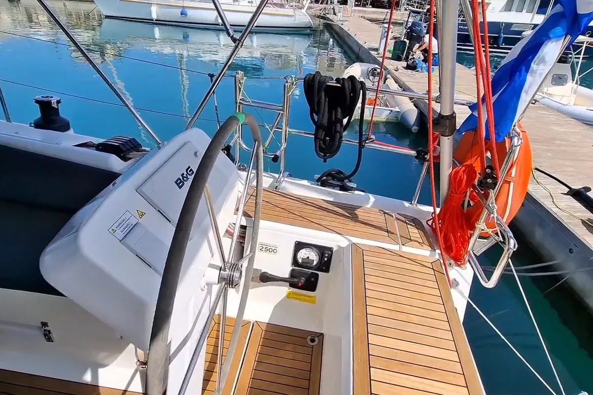 Foxtrot, a Hanse 458 sailboat at Athens, Greece
