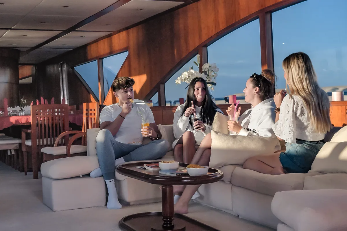 Salon of Seven Spices, a Gulet Luxury Motor Yacht motor yacht at El Gouna, Egypt