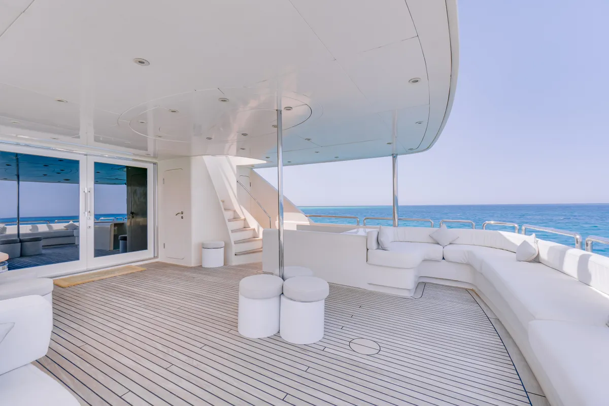 Deck of Seven Spices, a Gulet Luxury Motor Yacht motor yacht at El Gouna, Egypt