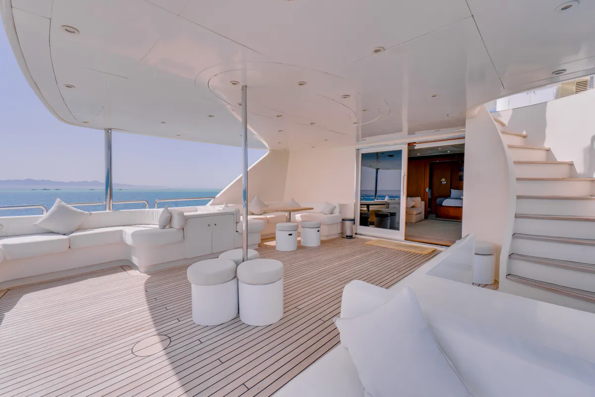 Deck of Seven Spices, a Gulet Luxury Motor Yacht motor yacht at El Gouna, Egypt
