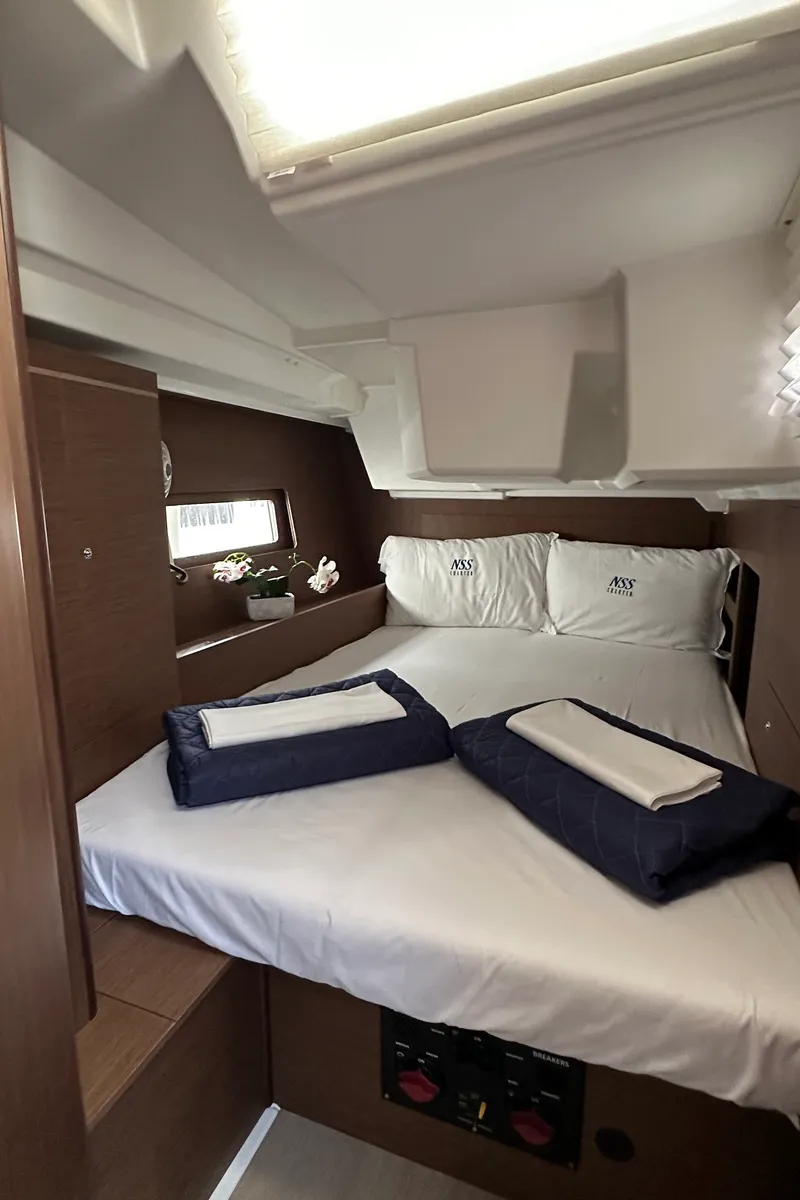 Cabin on Moonraker, a Beneteau Oceanis 46.1 sailboat at Olbia, Italy