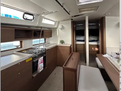 Galley of Moonraker, a Beneteau Oceanis 46.1 sailboat at Olbia, Italy