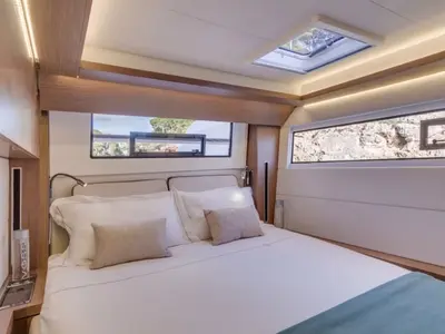 Cabin on OHANA, a Lagoon 50 catamaran at Procida, Italy