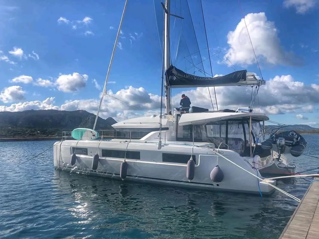 Exterior view of OHANA, a Lagoon 50 catamaran at Procida, Italy