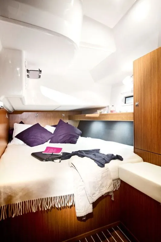 Cabin on Coco, a Bavaria Cruiser 46 sailboat at Fethiye, Turkey