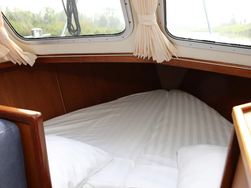 Cabin on Australis, a Pedro 800 motorboat at Heukelum, Netherlands