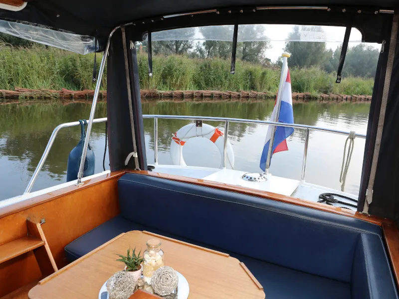 Deck of Australis, a Pedro 800 motorboat at Heukelum, Netherlands