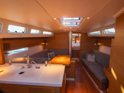 Salon of Kallisti, a X-Yachts X 4-3 sailboat at Lavrion, Greece