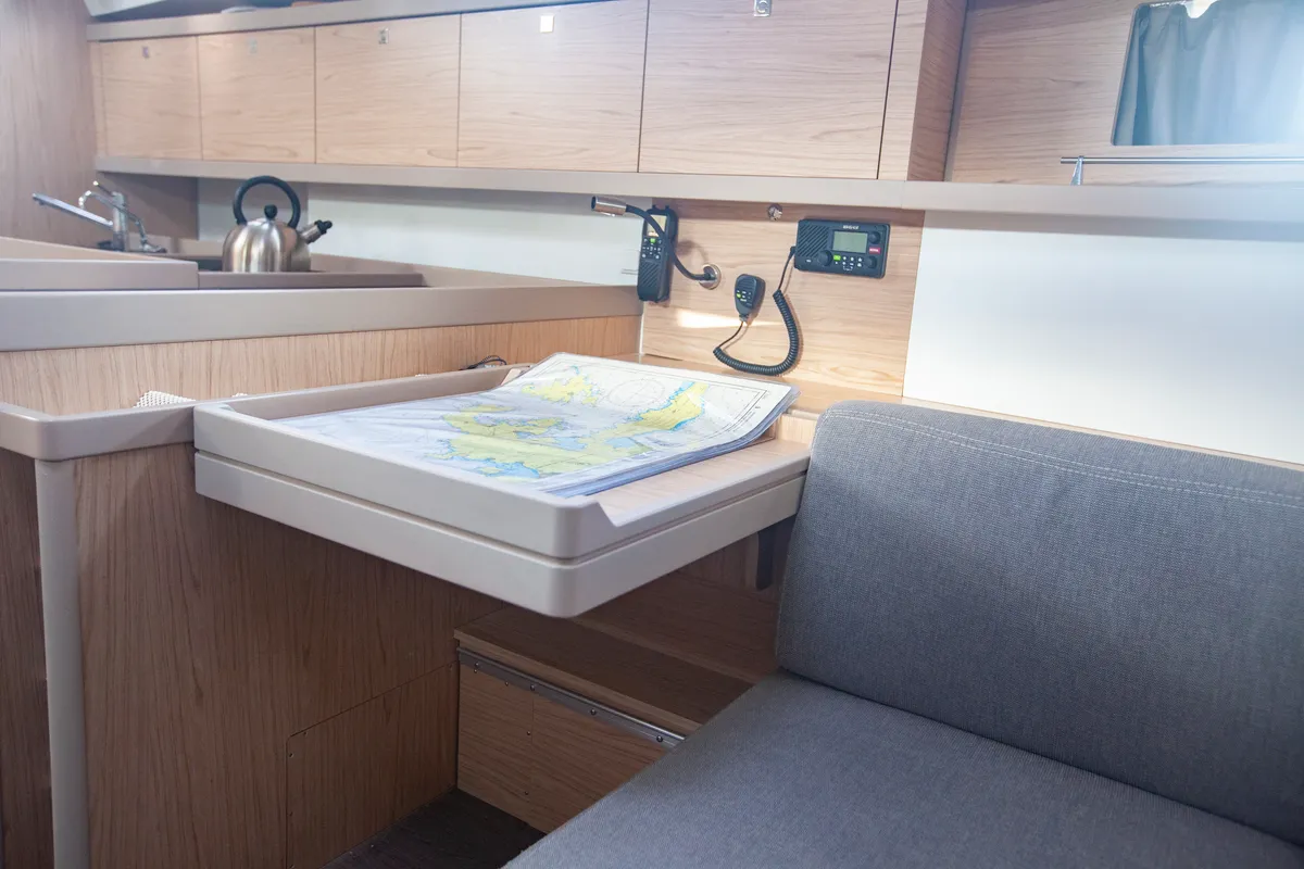 Salon of Hande, a Beneteau Oceanis 45 sailboat at Marmaris, Turkey