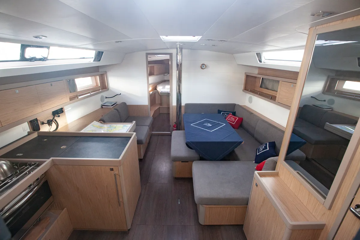 Salon of Hande, a Beneteau Oceanis 45 sailboat at Marmaris, Turkey