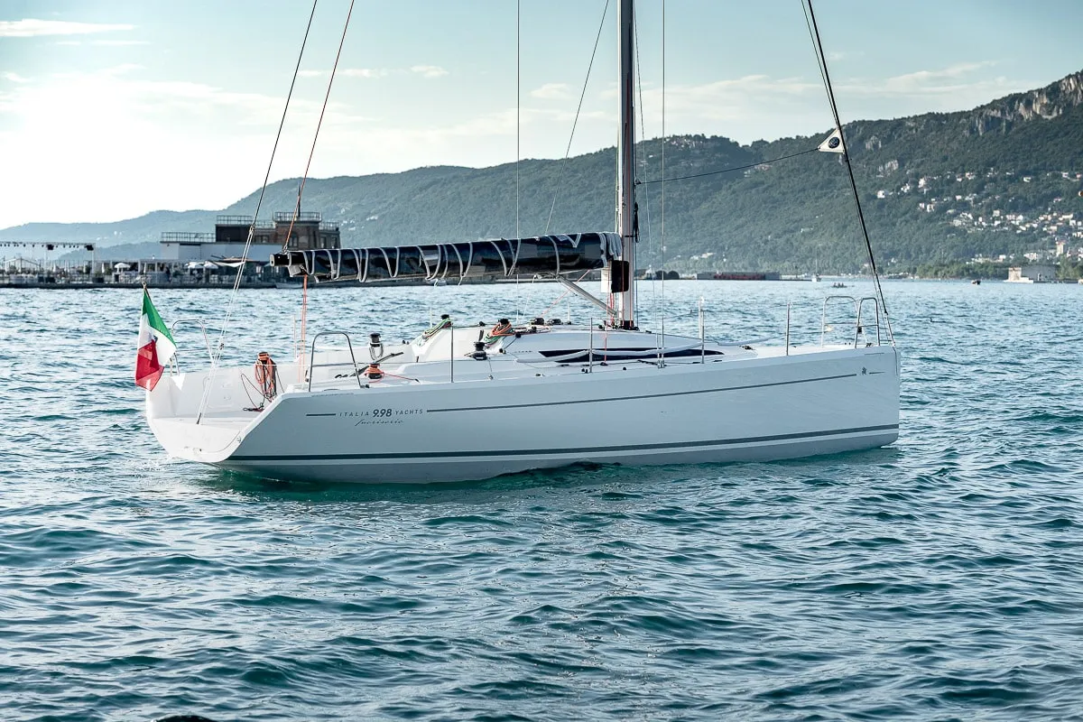 Exterior view of Bellissima, a Italia 9.98 sailboat at Punat, Croatia
