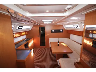 Salon of Hannah II, a Bavaria Cruiser 46 sailboat at Athens, Marina Delta Kallithea, Greece
