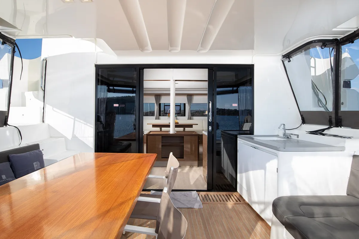 Deck of Aliana, a Lagoon 50 catamaran at Općina Medulin, Croatia