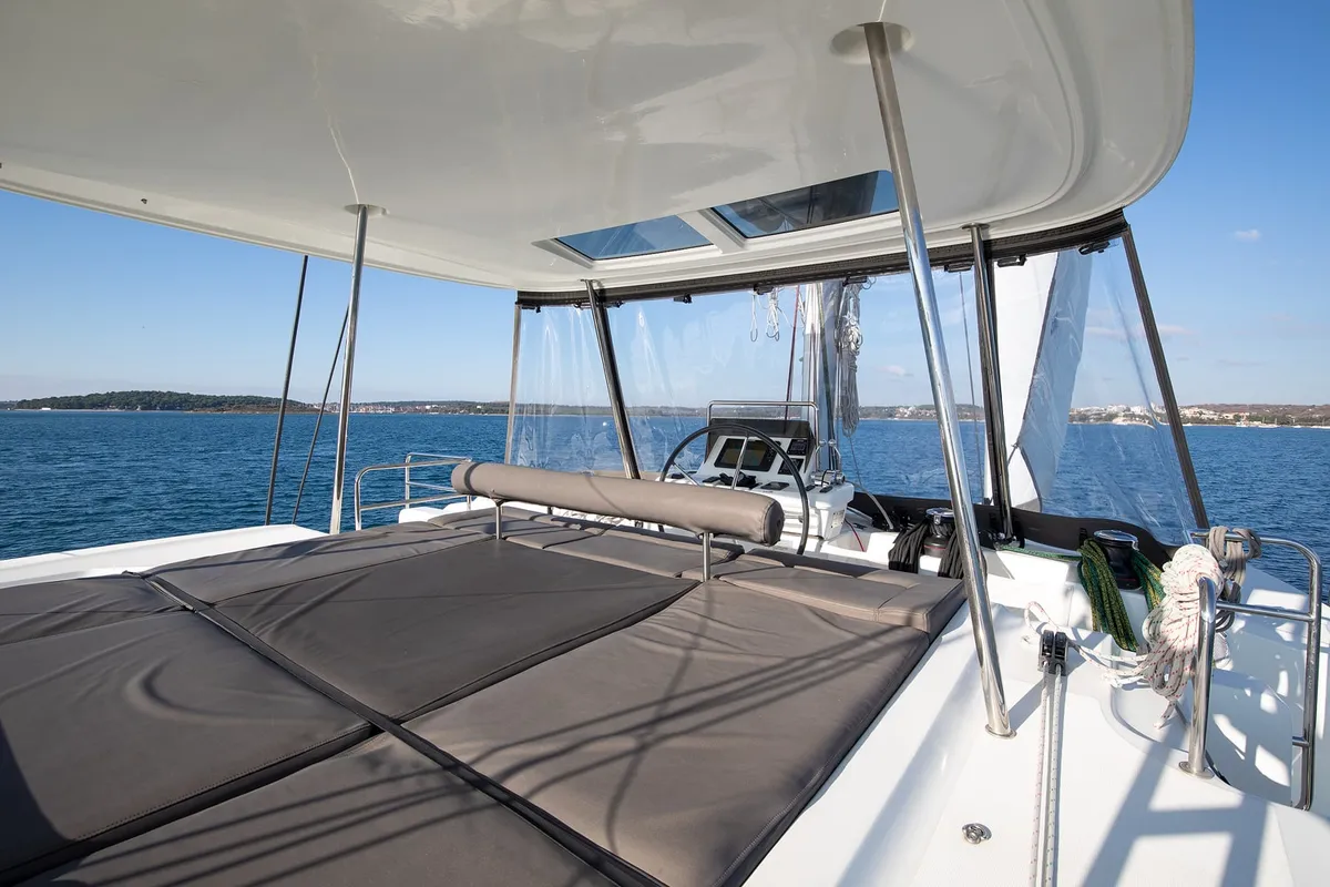 Deck of Aliana, a Lagoon 50 catamaran at Općina Medulin, Croatia