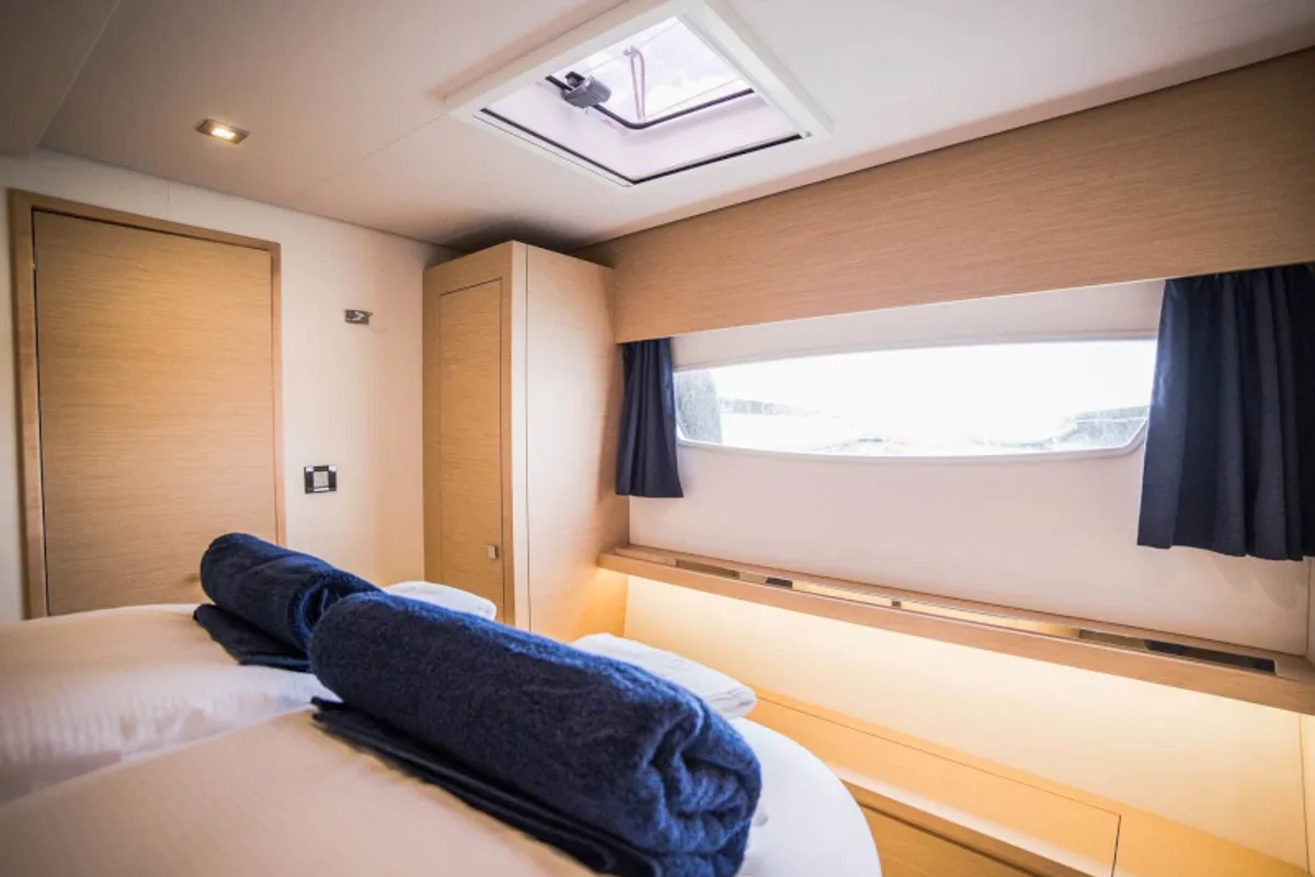 Cabin on Princess Aphrodite, a Fountaine Pajot Saba 50 catamaran at Grad Trogir, Croatia