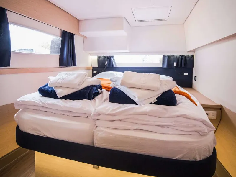 Cabin on Princess Aphrodite, a Fountaine Pajot Saba 50 catamaran at Grad Trogir, Croatia