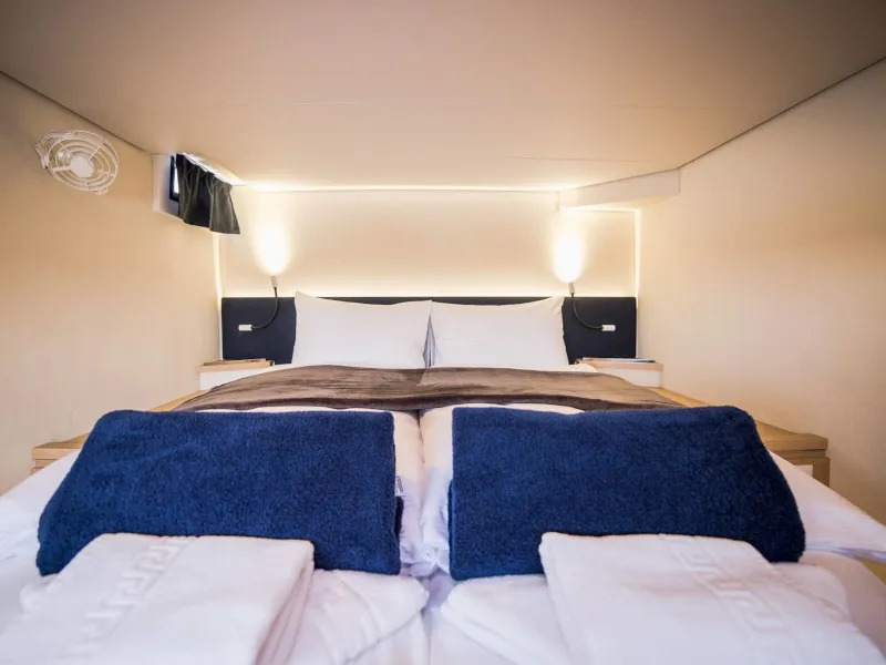 Cabin on Princess Aphrodite, a Fountaine Pajot Saba 50 catamaran at Grad Trogir, Croatia