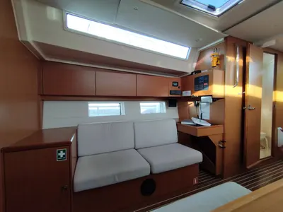 Salon of Carpe Diem, a Bavaria C45 sailboat at Municipal Unit of Lefkada, Greece