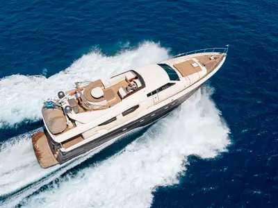 NATASSA ( ex LADY NATASA), a Ferretti 830 motor yacht at Rhodes, Greece