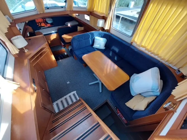 Salon of Maja, a Pedro Marin 30 motorboat at IJsselstein, Netherlands