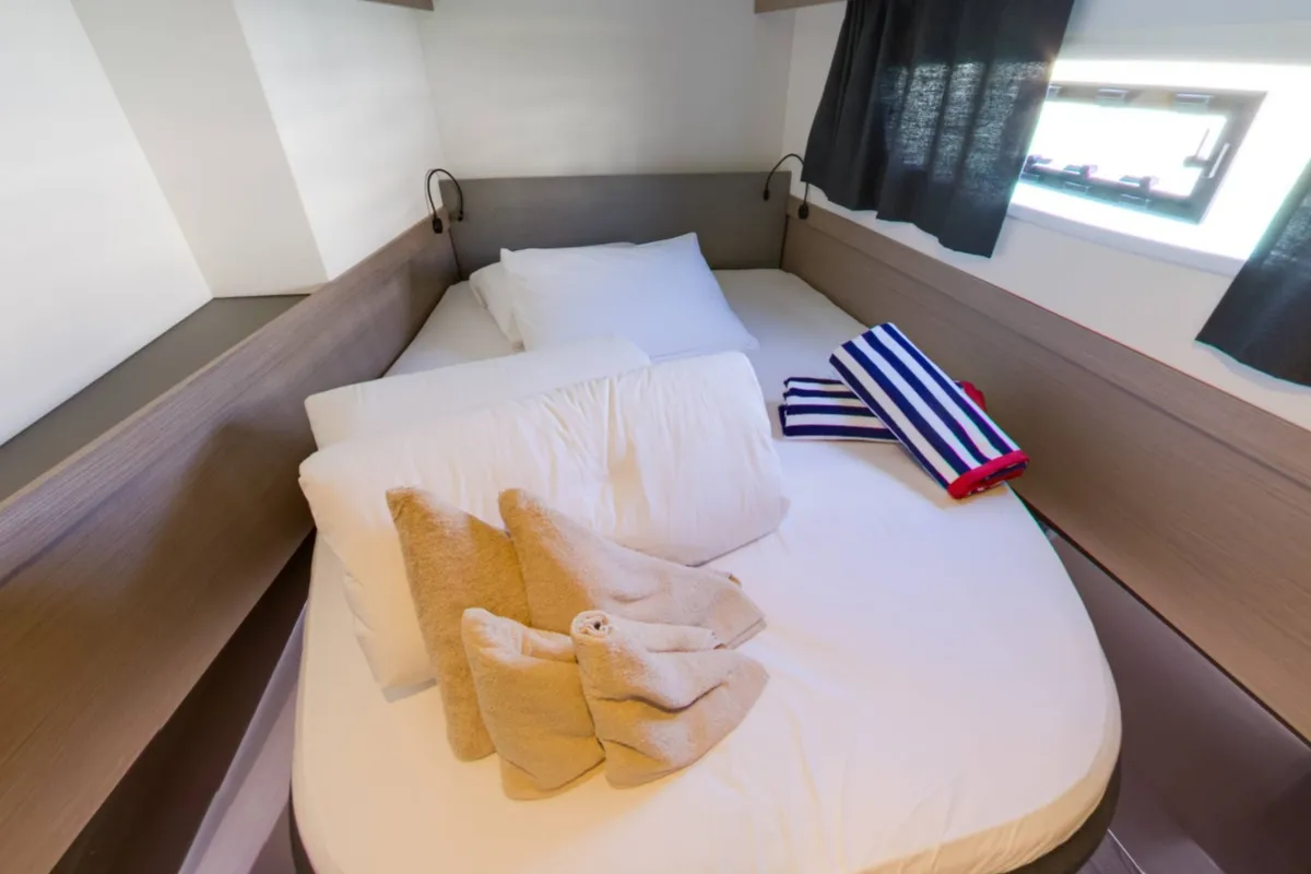 Cabin on Magic Summer, a Fountaine Pajot Astréa 42 catamaran at Seget Donji, Croatia
