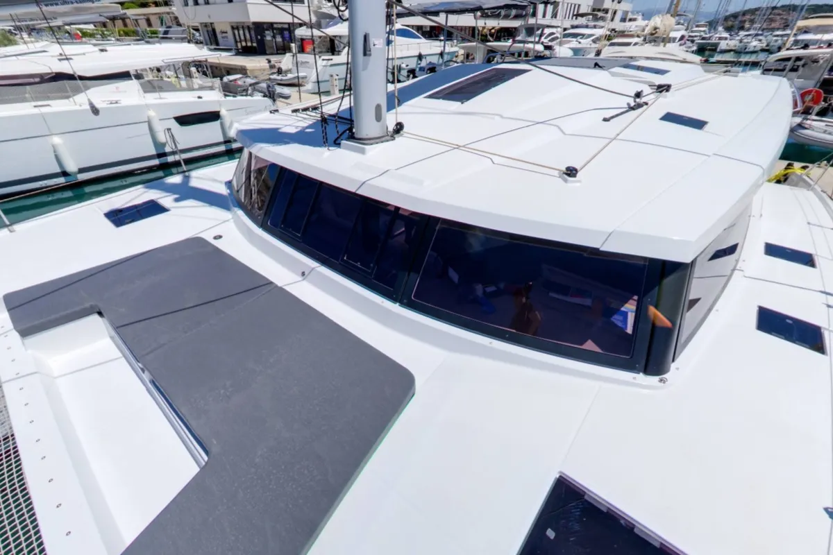 Deck of Magic Summer, a Fountaine Pajot Astréa 42 catamaran at Seget Donji, Croatia