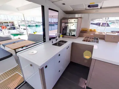 Galley of Magic Summer, a Fountaine Pajot Astréa 42 catamaran at Seget Donji, Croatia