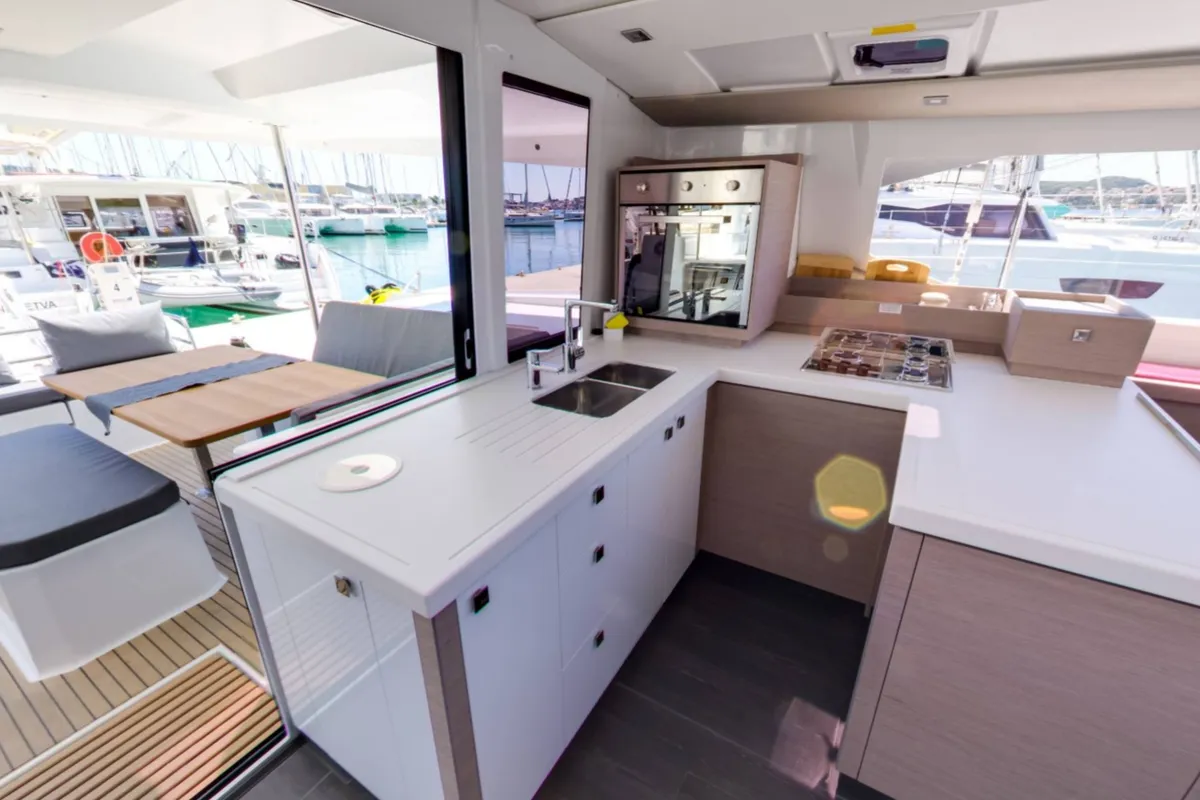 Galley of Magic Summer, a Fountaine Pajot Astréa 42 catamaran at Seget Donji, Croatia