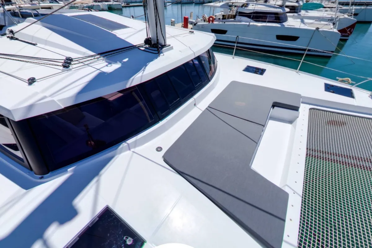 Deck of Magic Summer, a Fountaine Pajot Astréa 42 catamaran at Seget Donji, Croatia