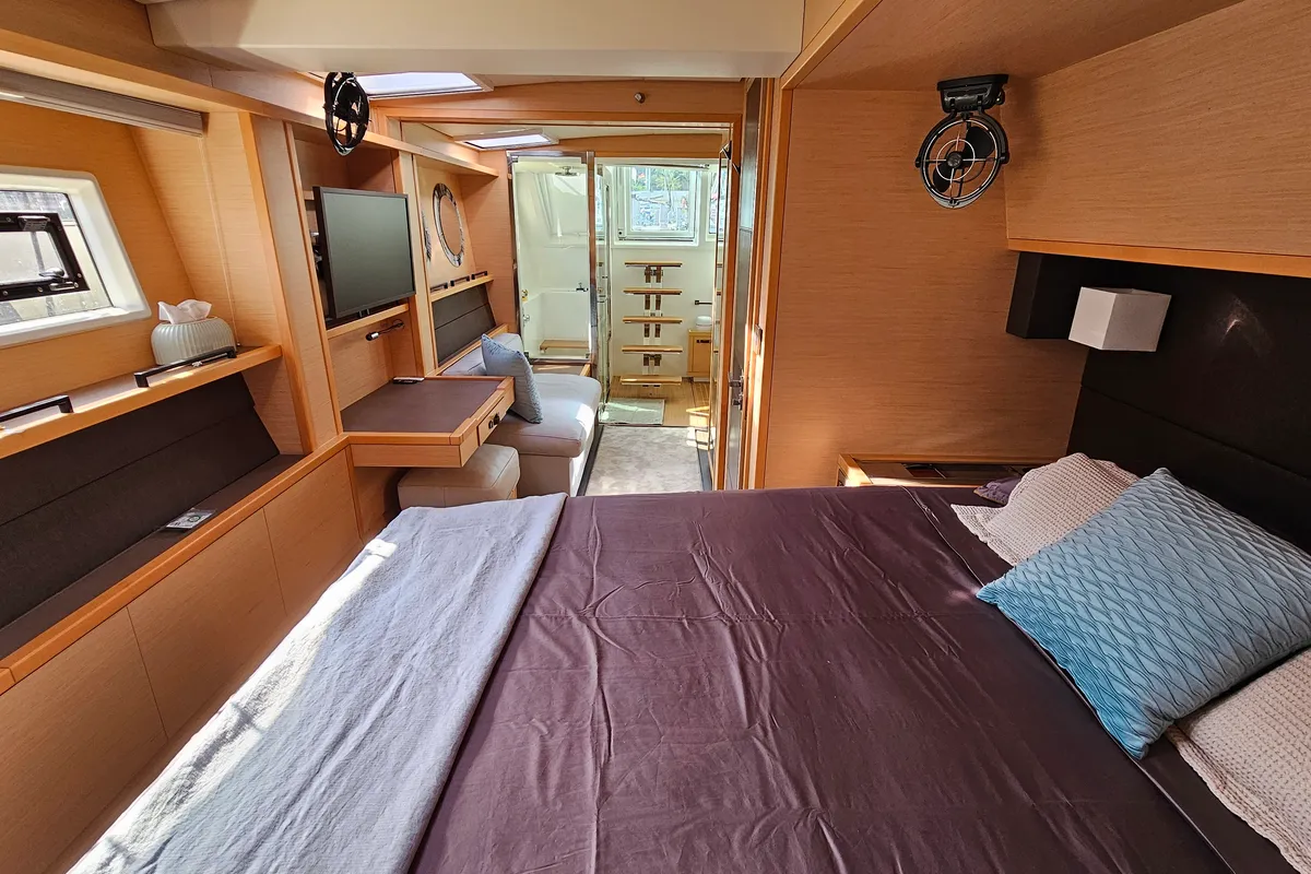 Premium +, a Lagoon Power 630 catamaran at Sitges, Spain
