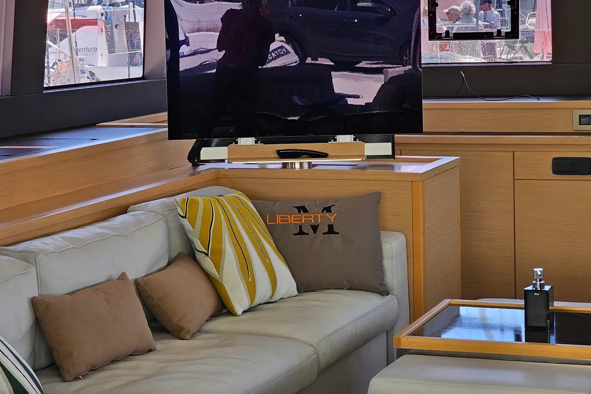 Premium +, a Lagoon Power 630 catamaran at Sitges, Spain