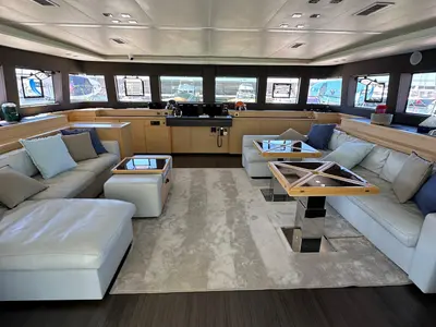 Premium +, a Lagoon Power 630 catamaran at Sitges, Spain