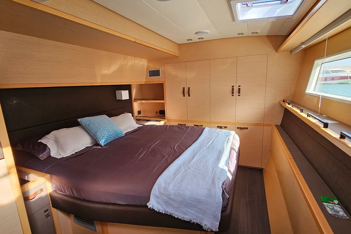 Premium +, a Lagoon Power 630 catamaran at Sitges, Spain