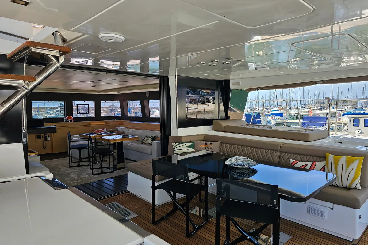Premium +, a Lagoon Power 630 catamaran at Sitges, Spain