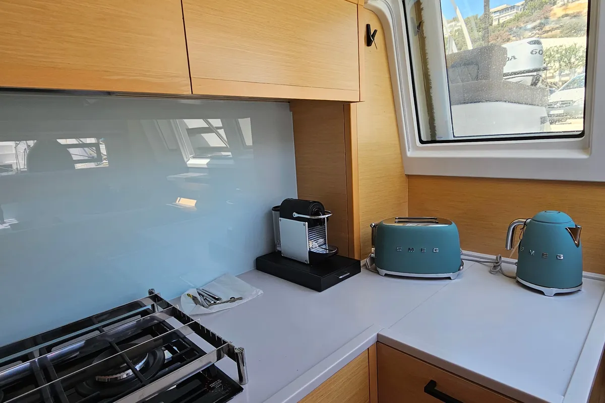 Premium +, a Lagoon Power 630 catamaran at Sitges, Spain