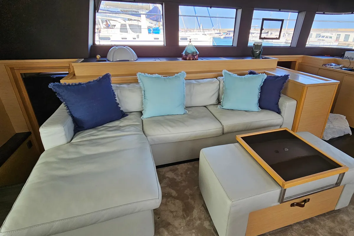 Premium +, a Lagoon Power 630 catamaran at Sitges, Spain