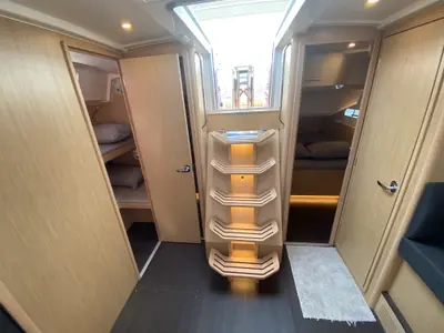 Salon of Lady Andaman, a Bavaria C46 sailboat at Mai Khao, Thailand