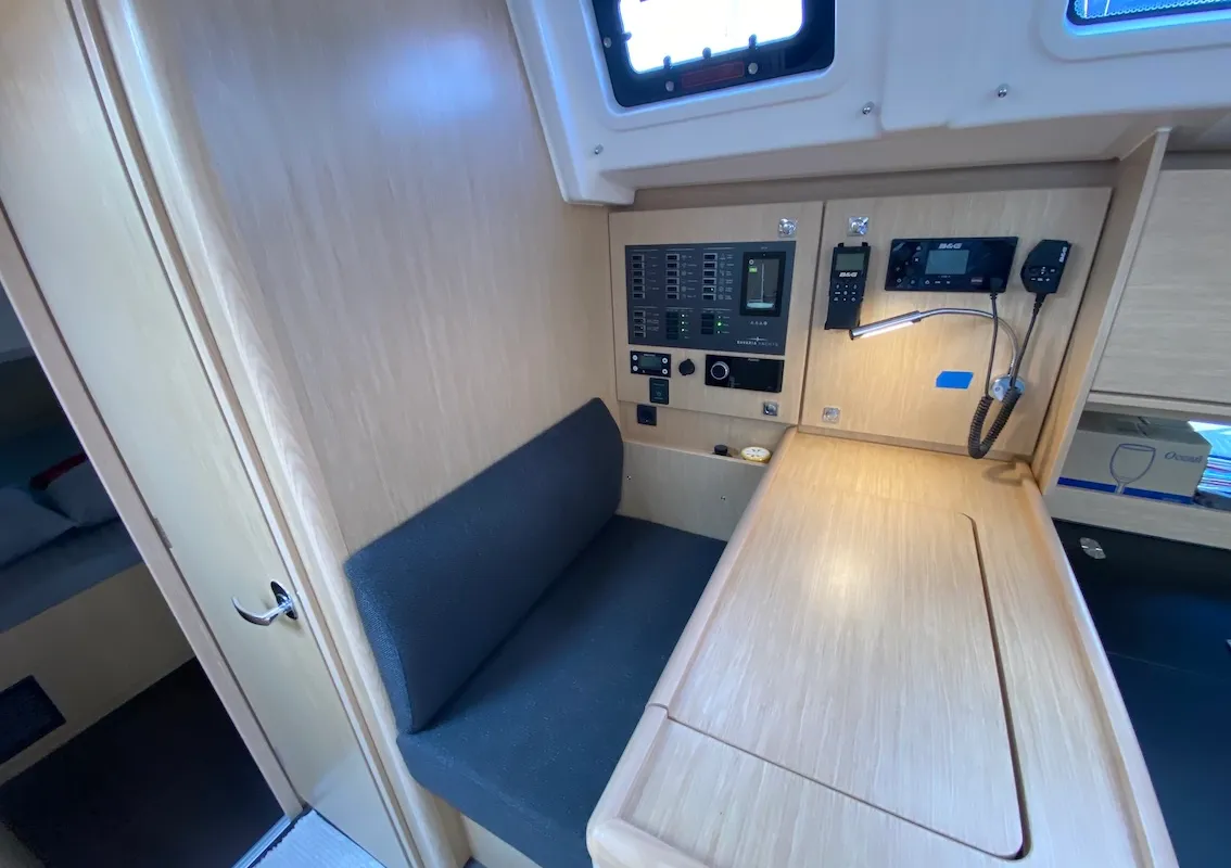 Salon of Lady Andaman, a Bavaria C46 sailboat at Mai Khao, Thailand