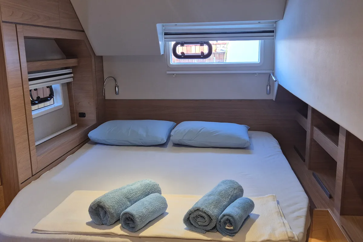 Cabin on Royal Salute, a Bali 4.6 catamaran at Fethiye, Turkey