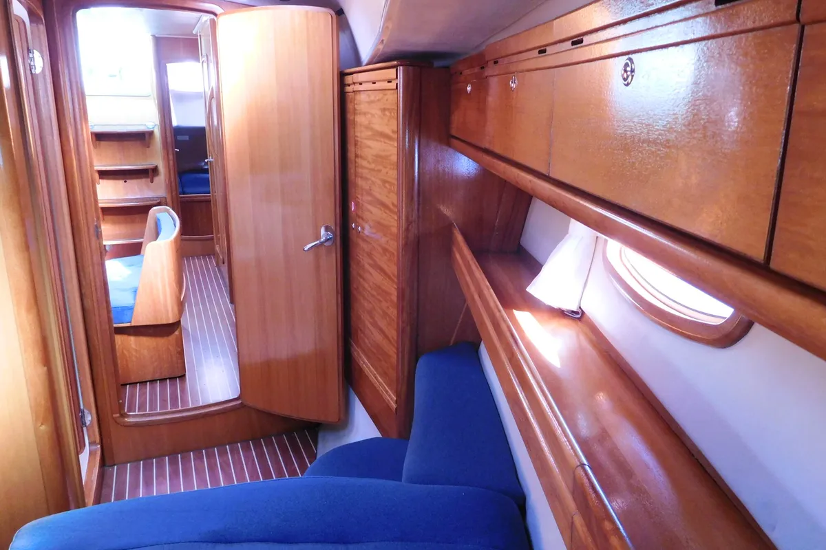 Salon of IONA, a Bavaria C38 sailboat at Municipal Unit of Ellomenos, Greece