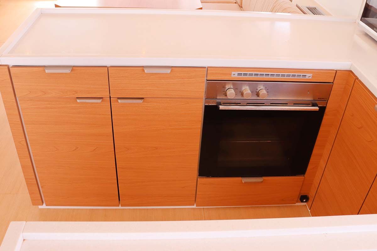 Galley of Schrödinger's, a Bali 5.4 catamaran at Road Town, British Virgin Islands