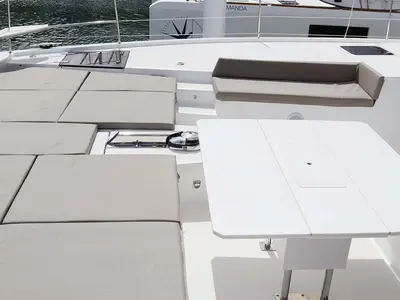 Deck of Schrödinger's, a Bali 5.4 catamaran at Road Town, British Virgin Islands