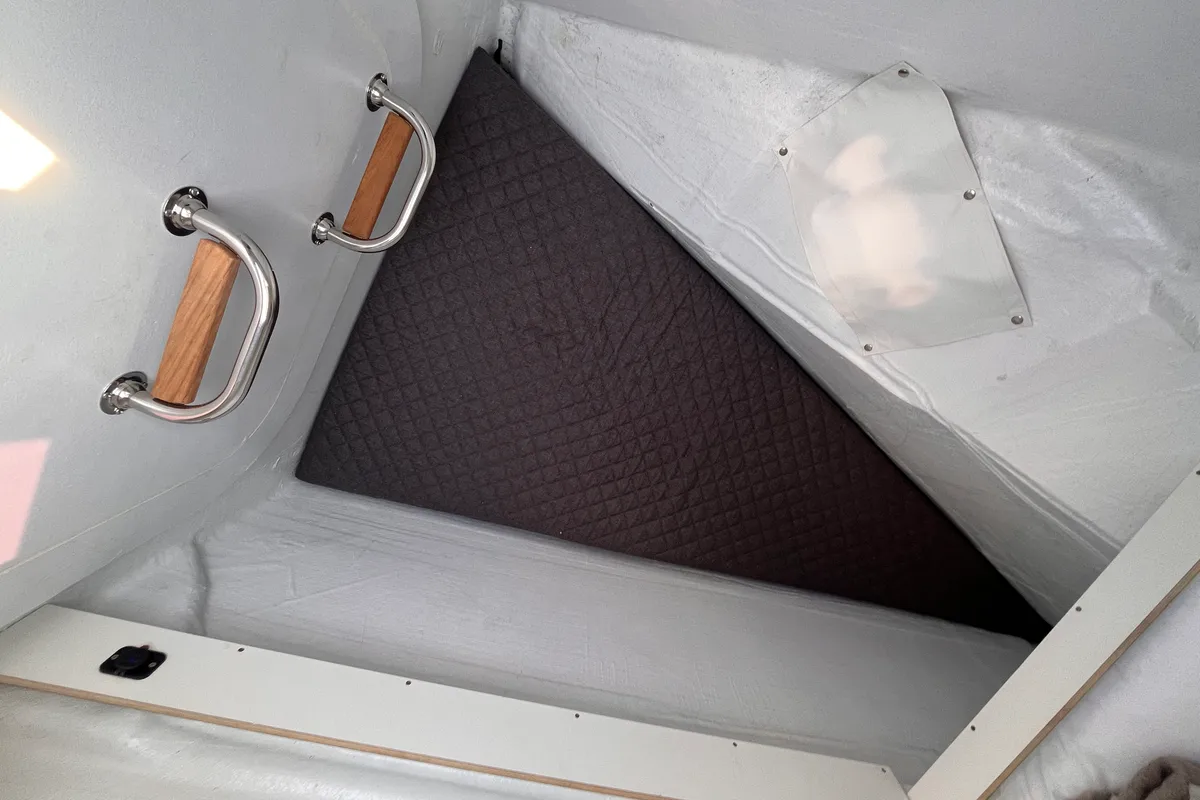 Cabin on Noni, a Bali 4.6 catamaran at Lavrion, Greece