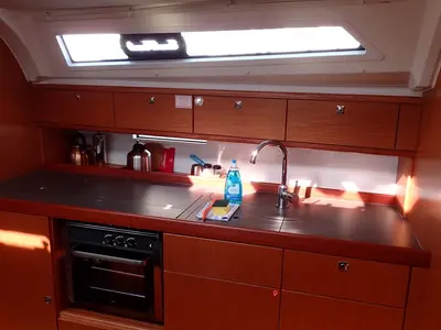 Galley of Lal, a Bavaria Cruiser 41 sailboat at Fethiye, Turkey