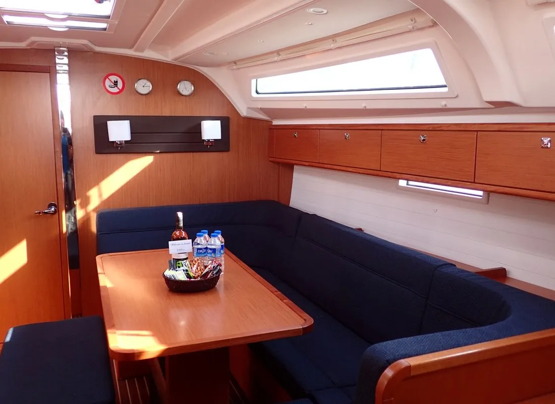 Salon of Lal, a Bavaria Cruiser 41 sailboat at Fethiye, Turkey
