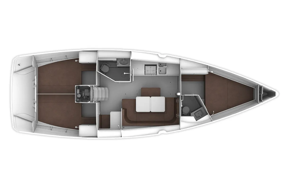 Floor plan of Hermes, a Bavaria Cruiser 41 sailboat at Municipal Unit of Lefkada, Greece