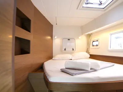 Cabin on Sail Adasu, a Lagoon 42 catamaran at Fethiye, Turkey