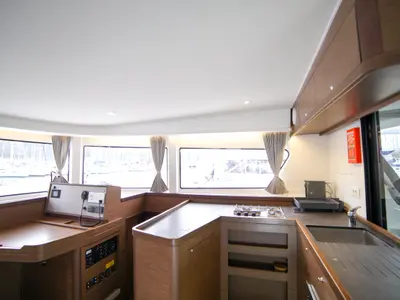 Galley of Sail Adasu, a Lagoon 42 catamaran at Fethiye, Turkey
