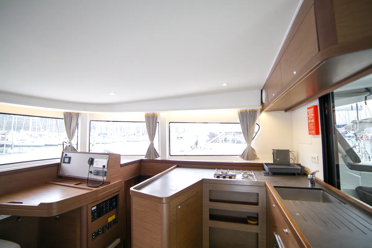Galley of Sail Adasu, a Lagoon 42 catamaran at Fethiye, Turkey